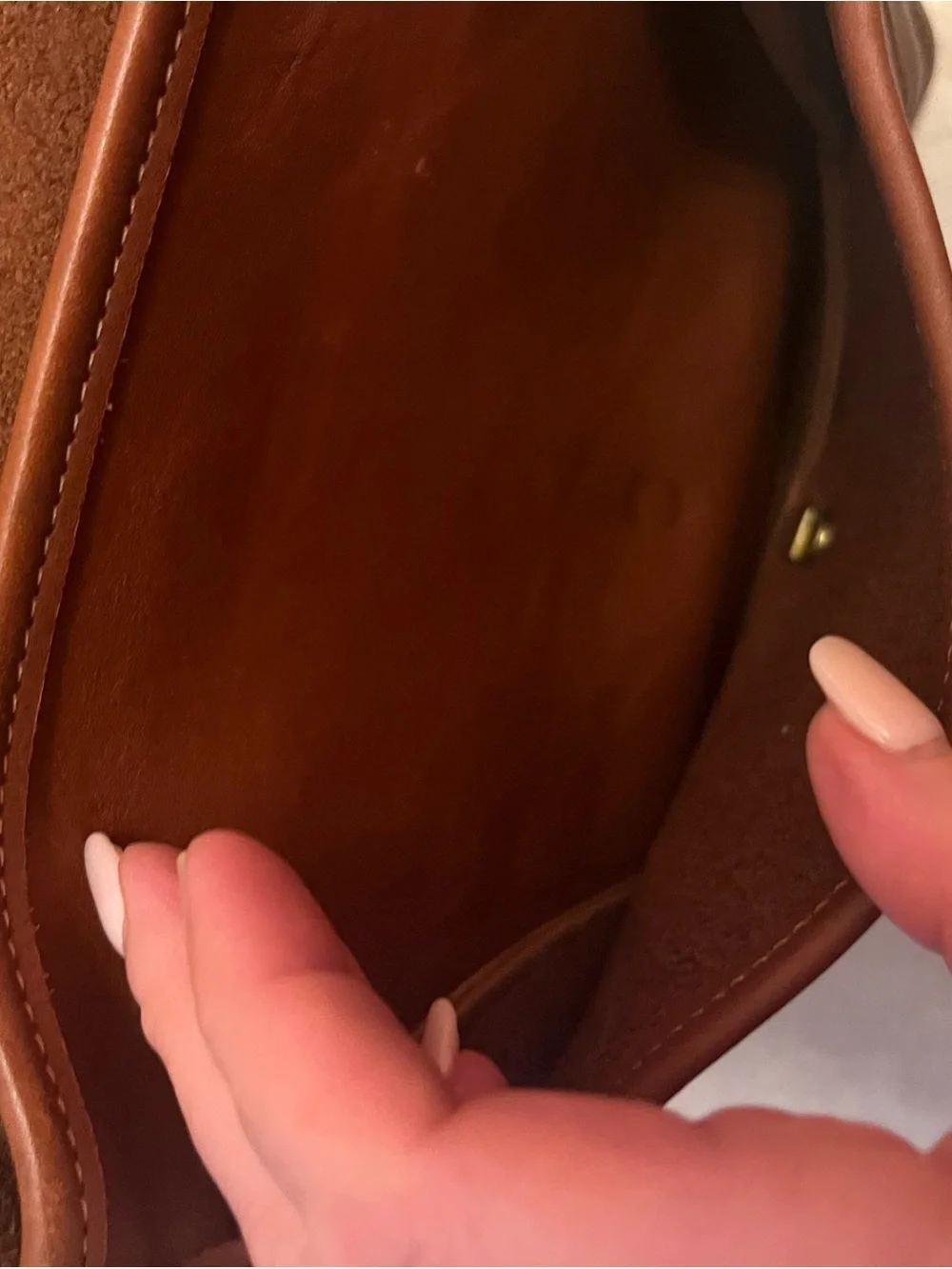 Coach Brown Leather Messenger Bag with Brass Turn-Lock. # E4L-5130